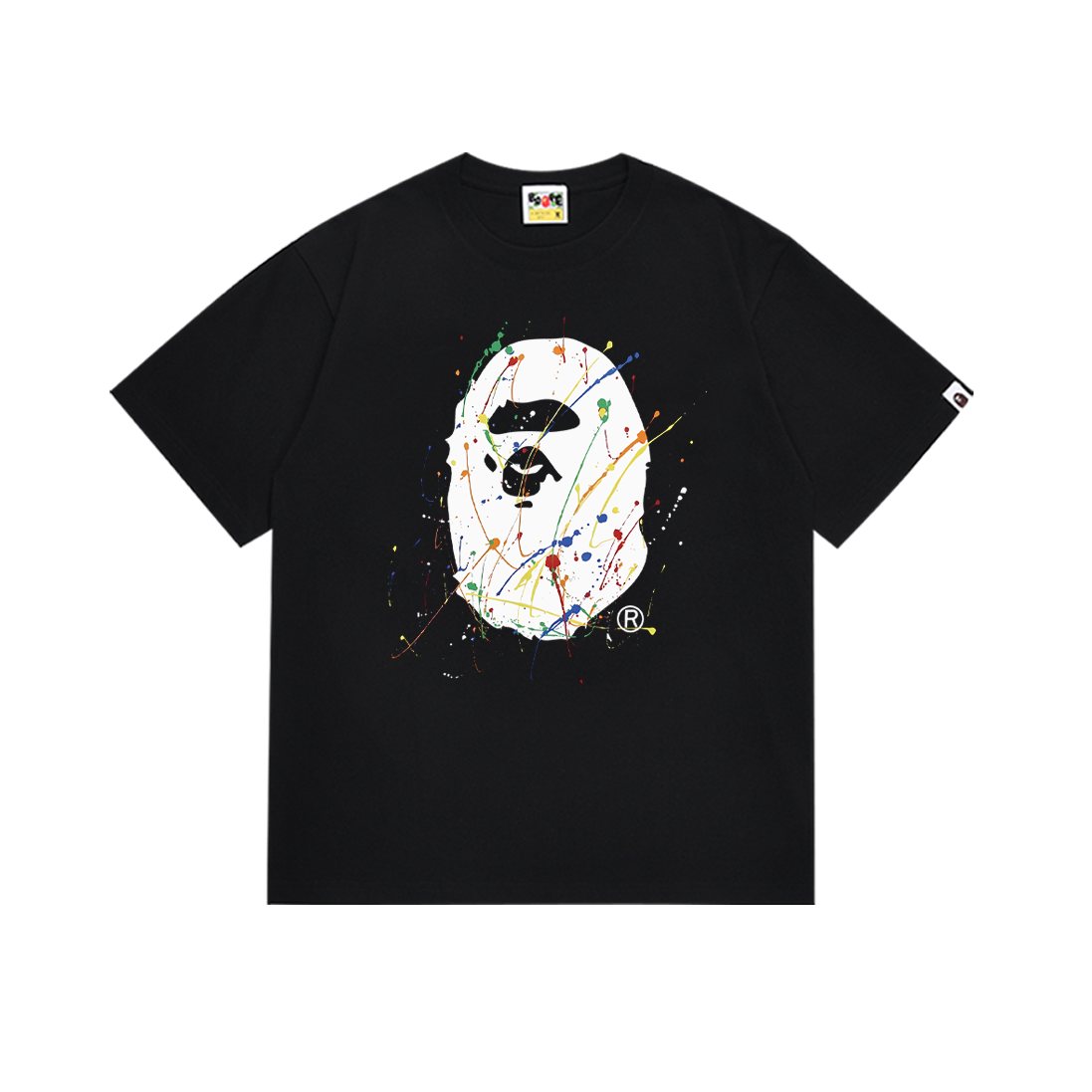BAPE Paint-Splatter Ape Face Graphic T-Shirt ¡ª front