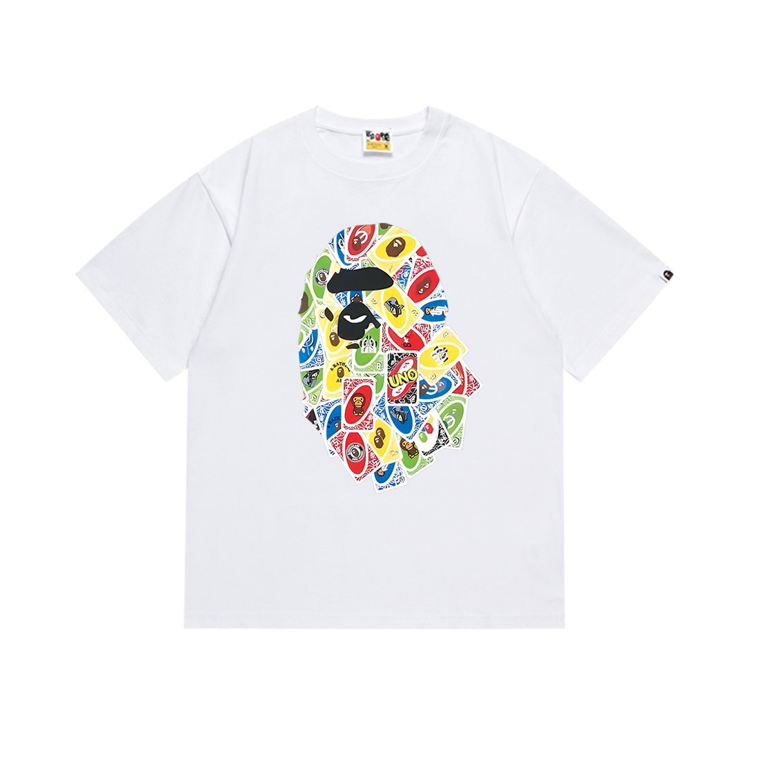 BAPE Ape-Head Playing Card Graphic Short-Sleeve T-Shirt ¡ª front