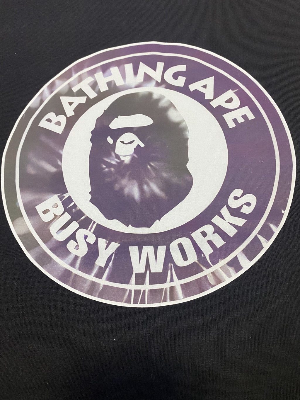 BAPE Busy Works Iridescent Circle Graphic T-Shirt ¡ª detail