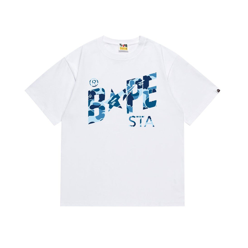 BAPE Blue Camo Star Graphic T-Shirt ¡ª front