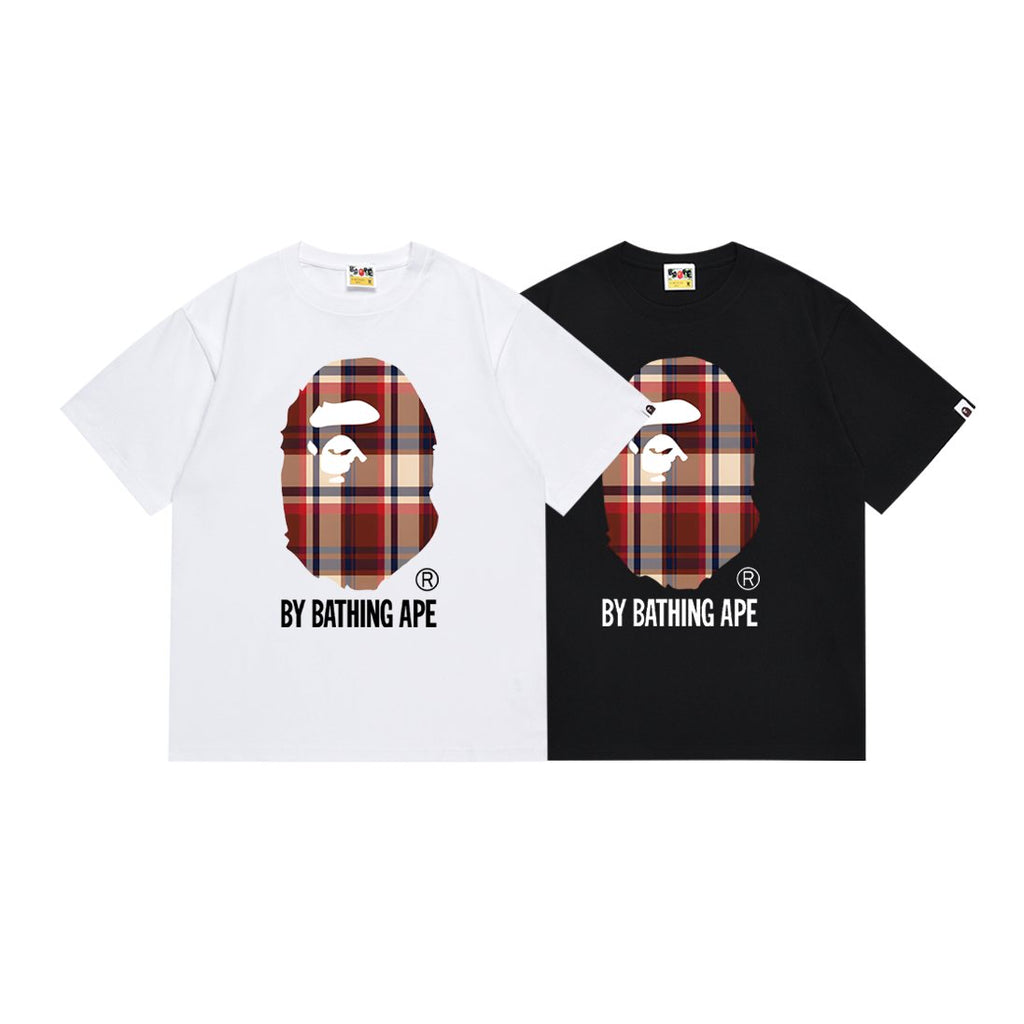 BAPE Red Plaid Ape Head Graphic T-Shirt ¡ª comparison