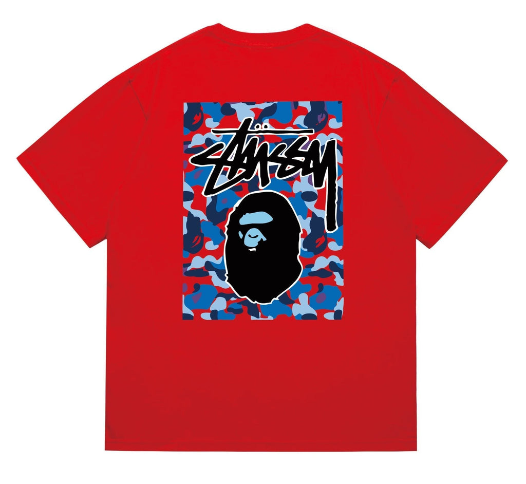 BAPE Blue Camo Black Ape Graphic T-Shirt ¡ª back