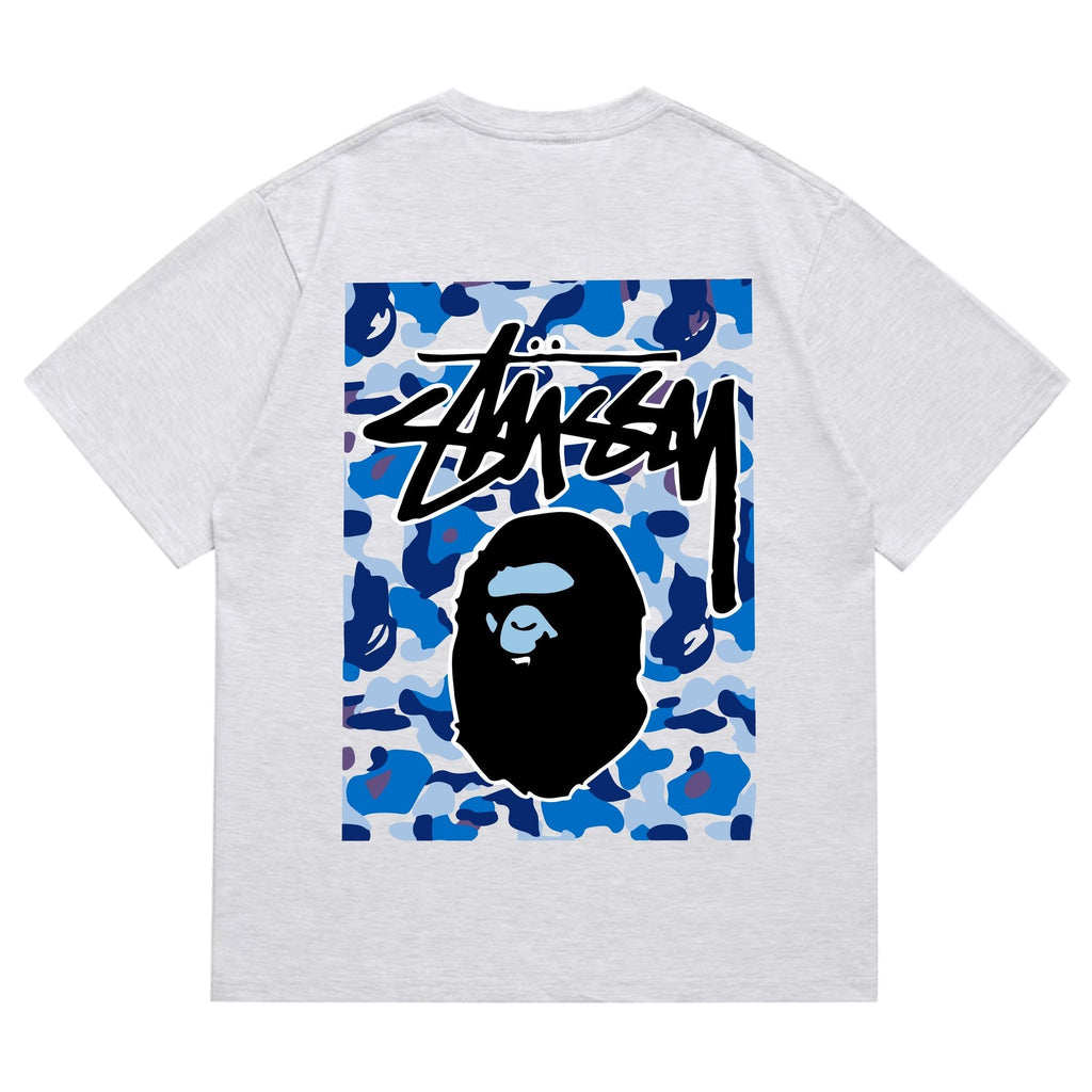 BAPE Blue Camo Black Ape Graphic T-Shirt ¡ª back