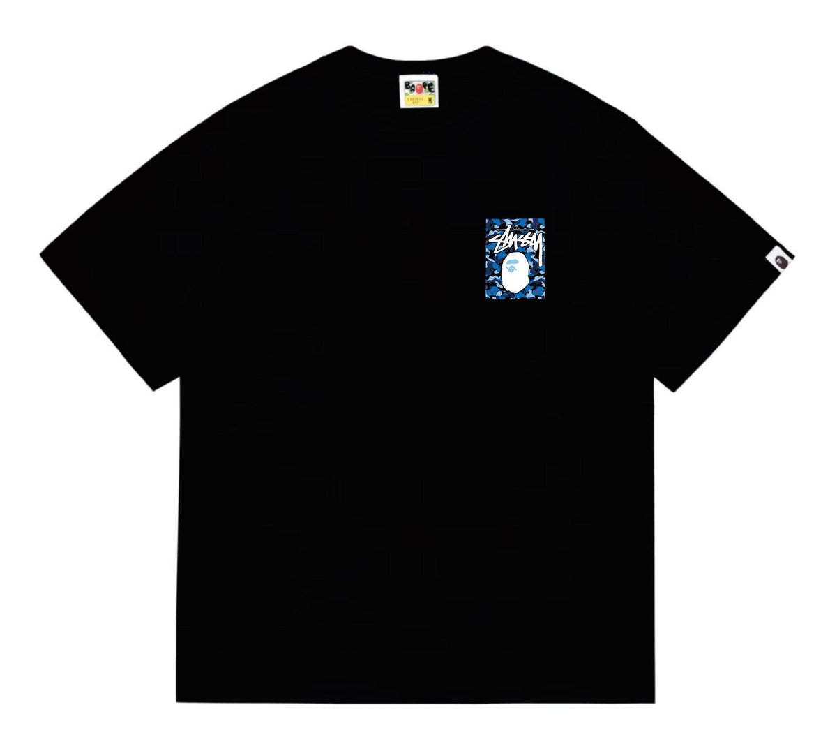 BAPE Blue Camo Ape Graphic T-Shirt ¡ª front