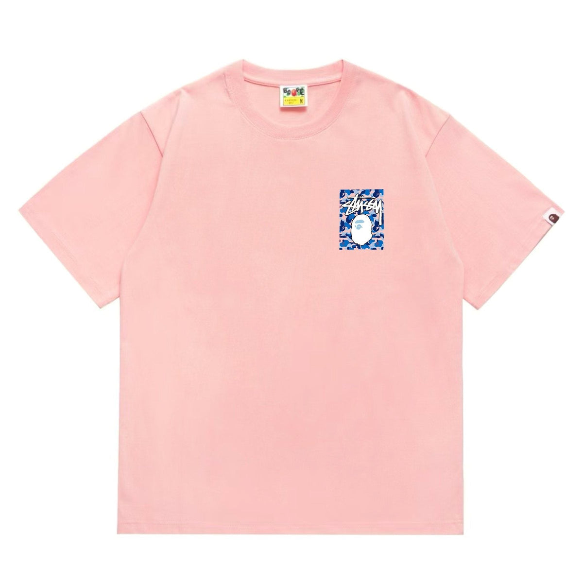 BAPE Blue Camo Ape Graphic T-Shirt ¡ª front