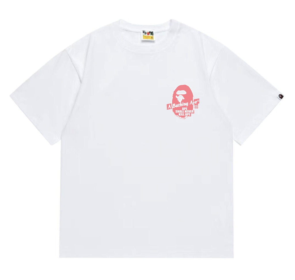 BAPE Pink Accent Ape Circle Graphic T-Shirt ¡ª front