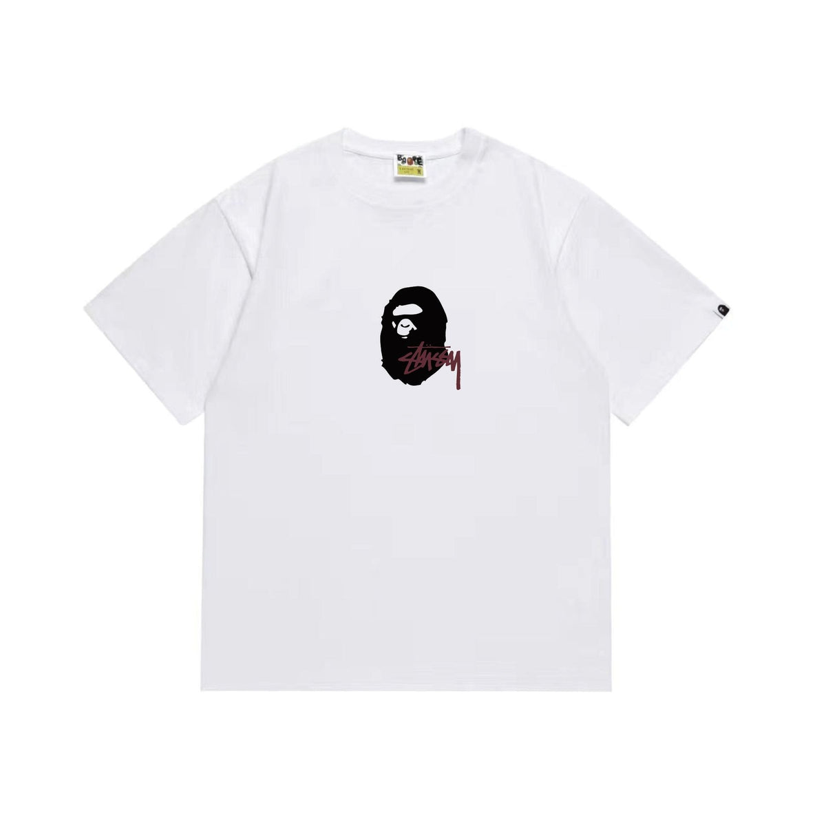 BAPE Burgundy Ape Wordmark Graphic T-Shirt ¡ª front
