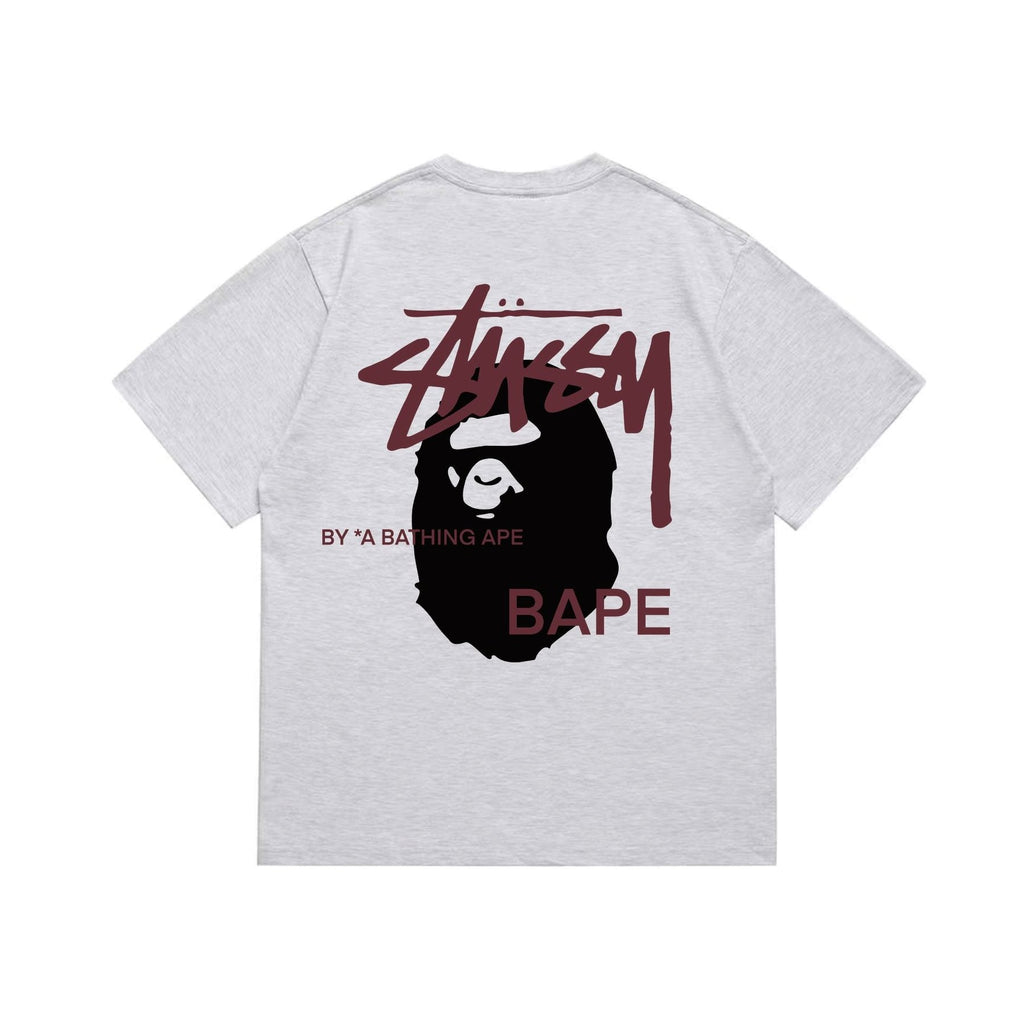 BAPE Burgundy Ape Wordmark Graphic T-Shirt ¡ª back