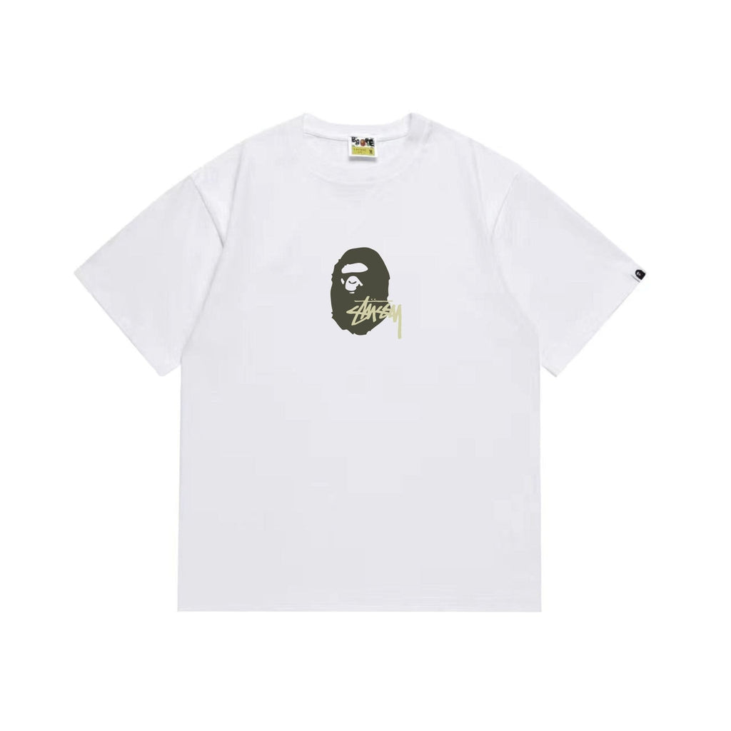 BAPE Olive & Gold Ape Wordmark Graphic T-Shirt ¡ª hero