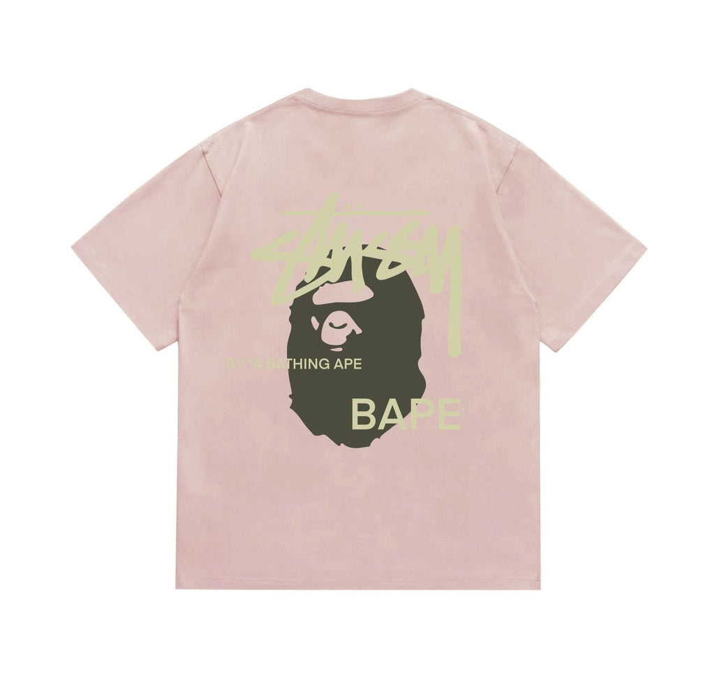 BAPE Olive & Gold Ape Wordmark Graphic T-Shirt ¡ª back