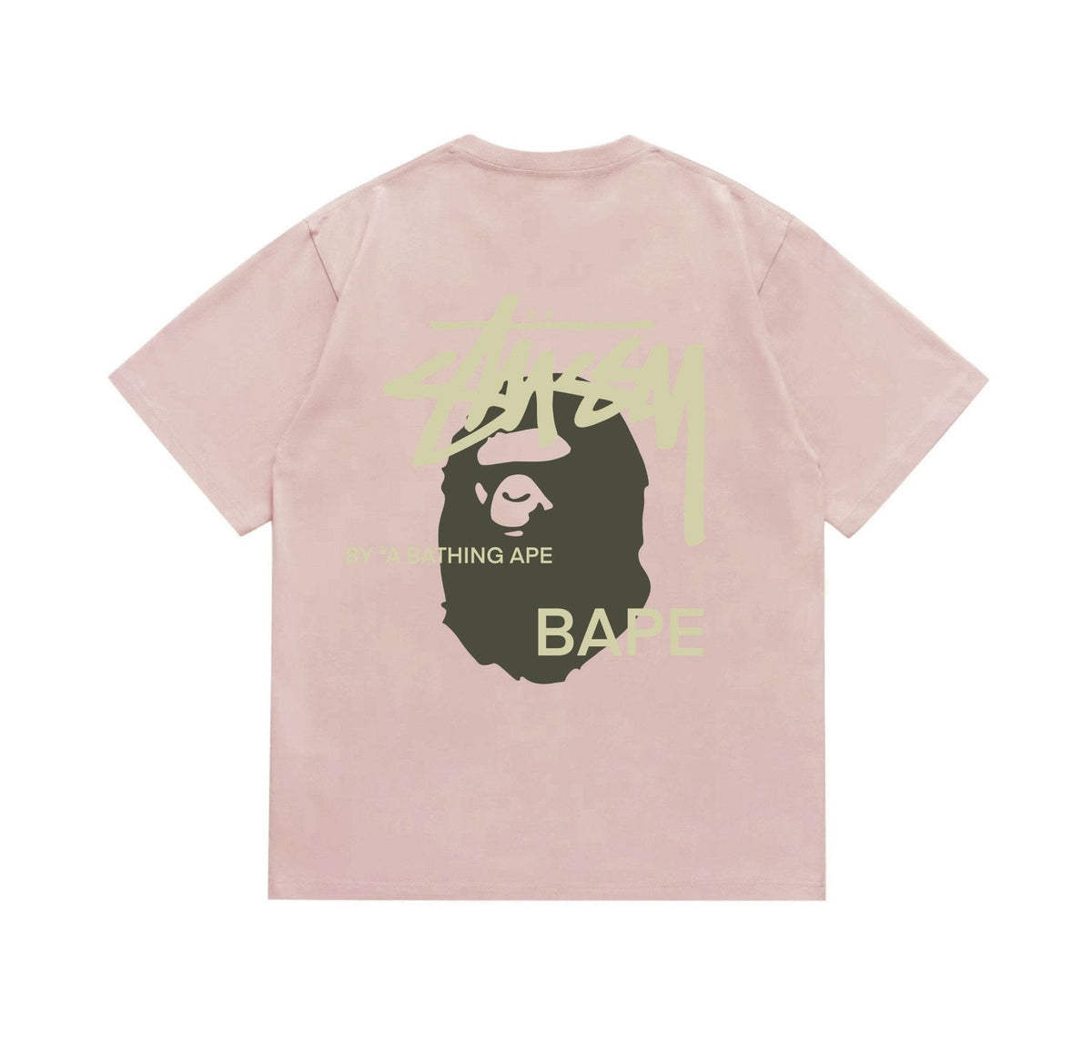 BAPE Olive & Gold Ape Wordmark Graphic T-Shirt ¡ª back