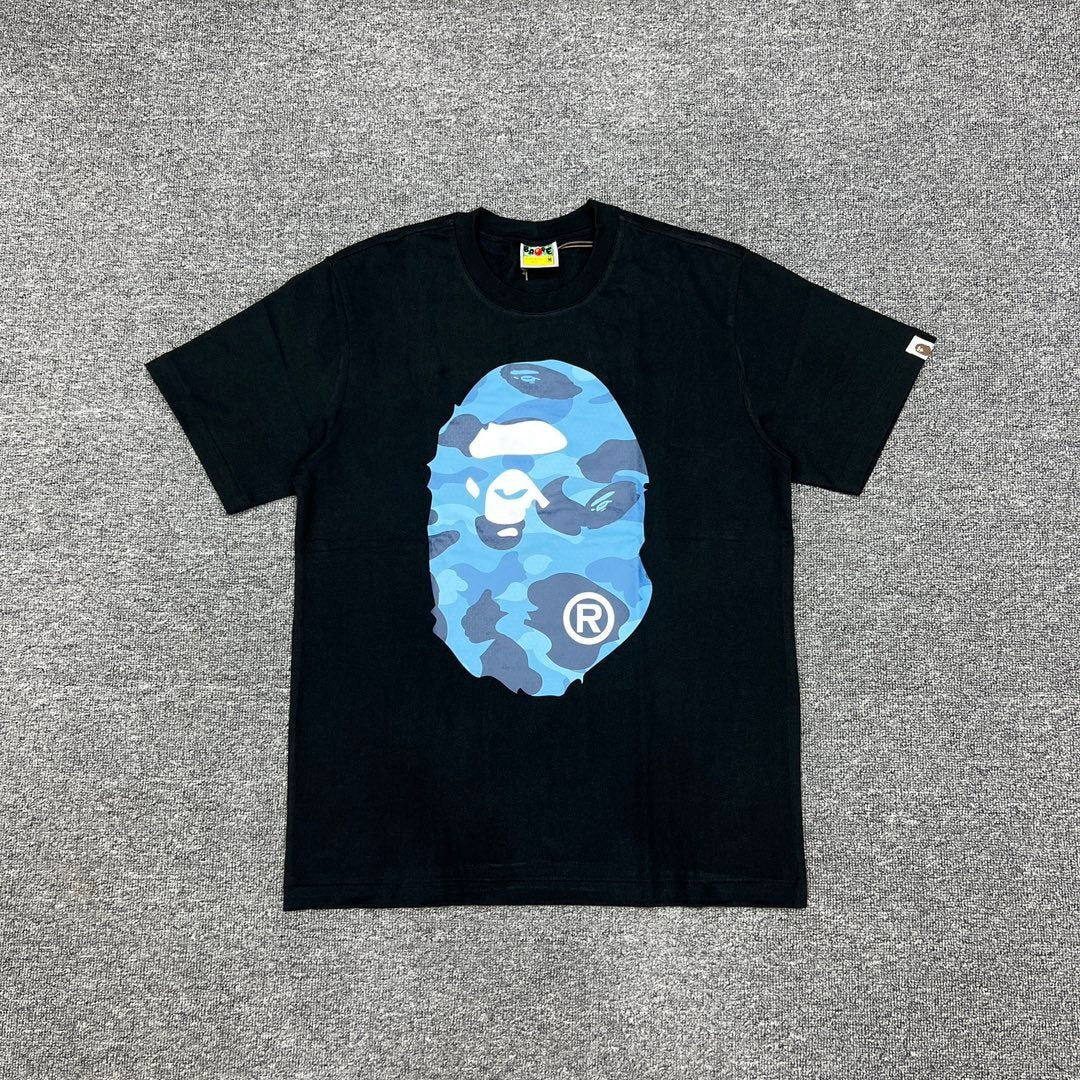 BAPE Blue Camo Ape Head Graphic T-Shirt ¡ª front