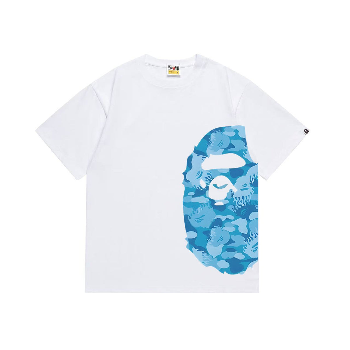 BAPE Blue Camo Ape-Head Side Graphic T-Shirt ¡ª front
