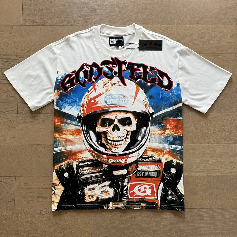 Godspeed Racer Skull Graphic T-Shirt ¡ª front