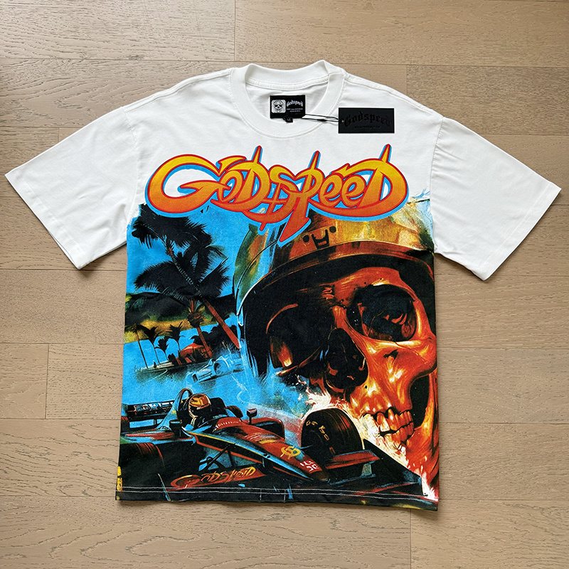 Godspeed Skull Racing Graphic T-Shirt ¡ª front