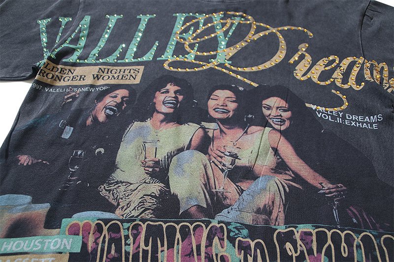 VALE USA Waiting to Exhale Rhinestone Graphic T-Shirt ¡ª detail
