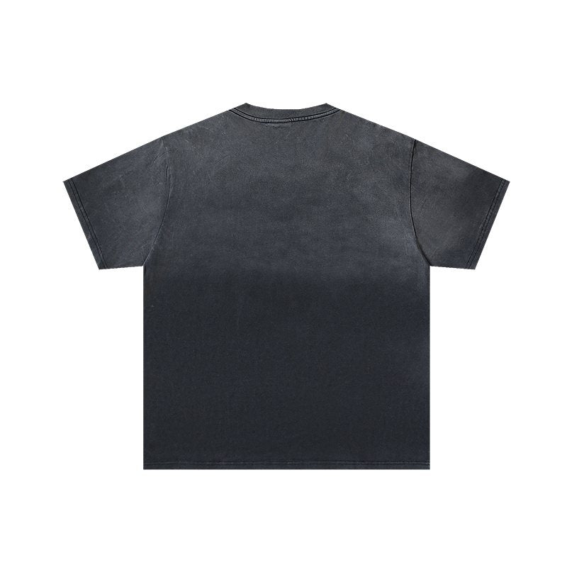 VALE USA Panther & Skull Washed Black Graphic T-Shirt ¡ª back
