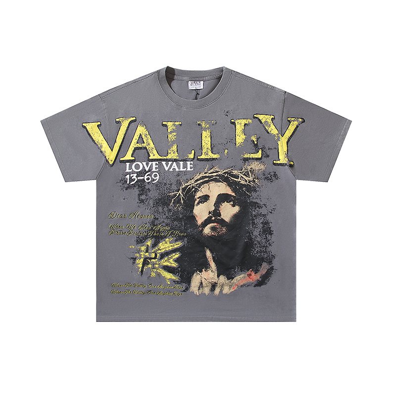 VALE USA Washed Gray Front Graphic T-Shirt ¡ª hero