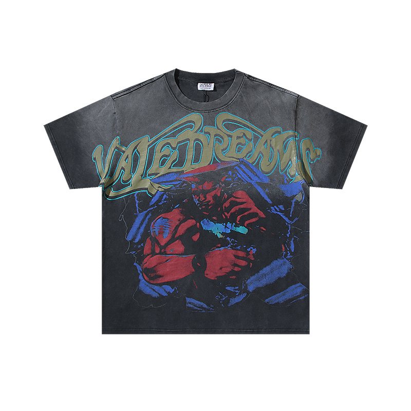VALE USA Washed Black Front Graphic T-Shirt ¡ª hero