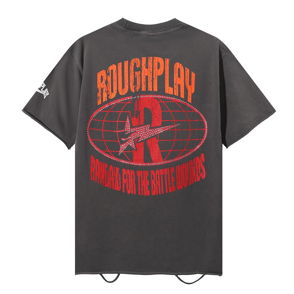 Rough Play Bunny Car Rhinestone Distressed T-Shirt ¡ª back