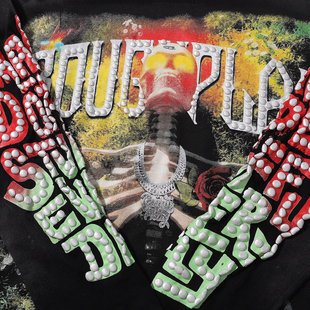 Rough Play Skull & Roses Long-Sleeve T-Shirt ¡ª detail