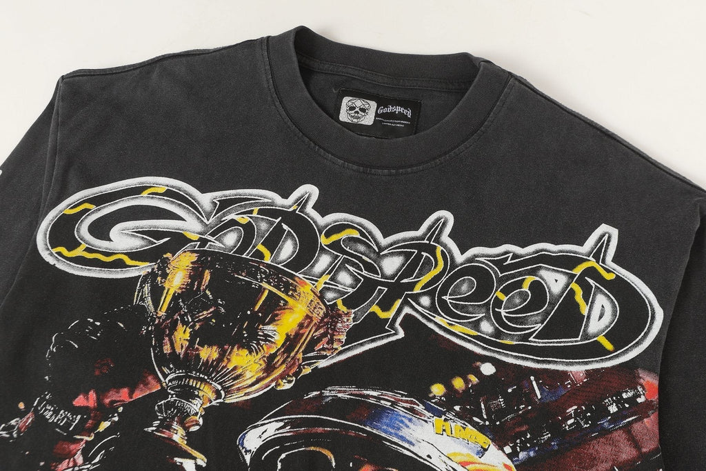 Godspeed Racing Skull Graphic Long-Sleeve T-Shirt ¡ª detail