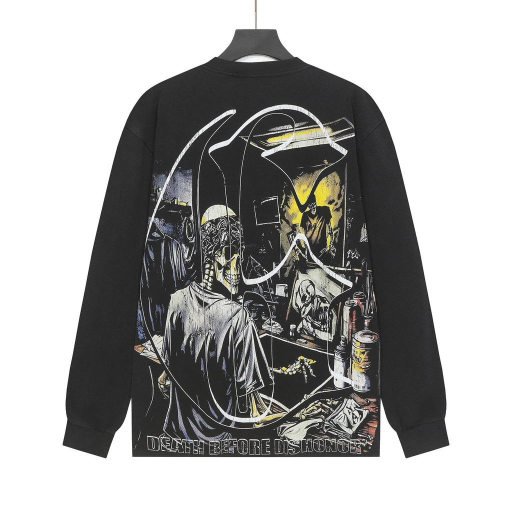 Godspeed Washed Black Rock Graphic Long-Sleeve T-Shirt ¡ª back
