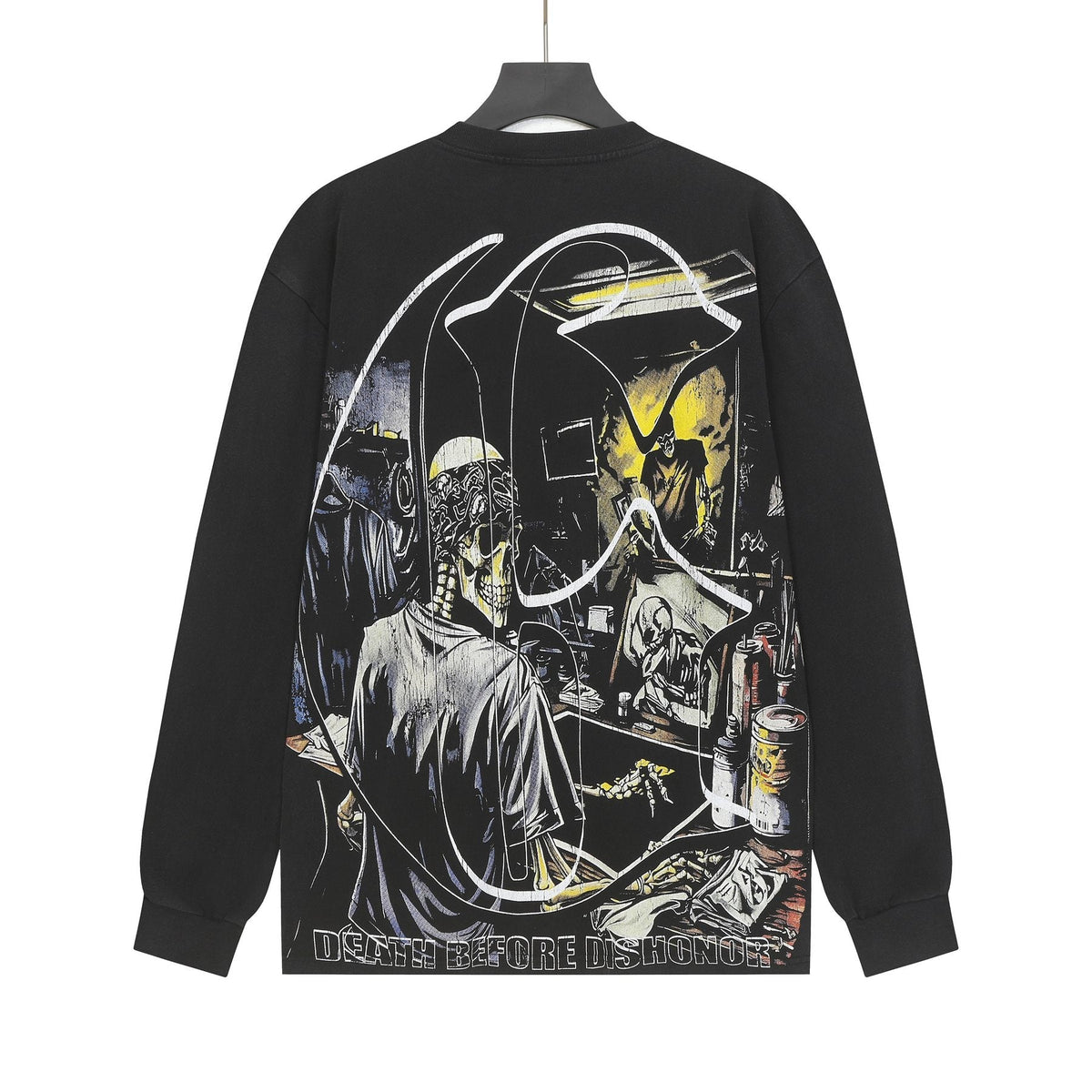 Godspeed Washed Black Rock Graphic Long-Sleeve T-Shirt ¡ª back