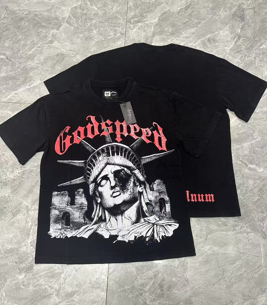 Godspeed E Pluribus Unum Statue Graphic T-Shirt ¡ª context