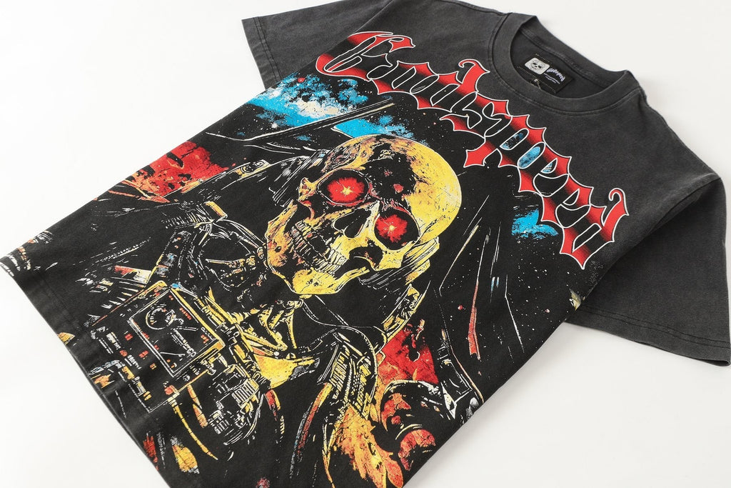 Godspeed Skull & City Back Graphic T-Shirt ¡ª front
