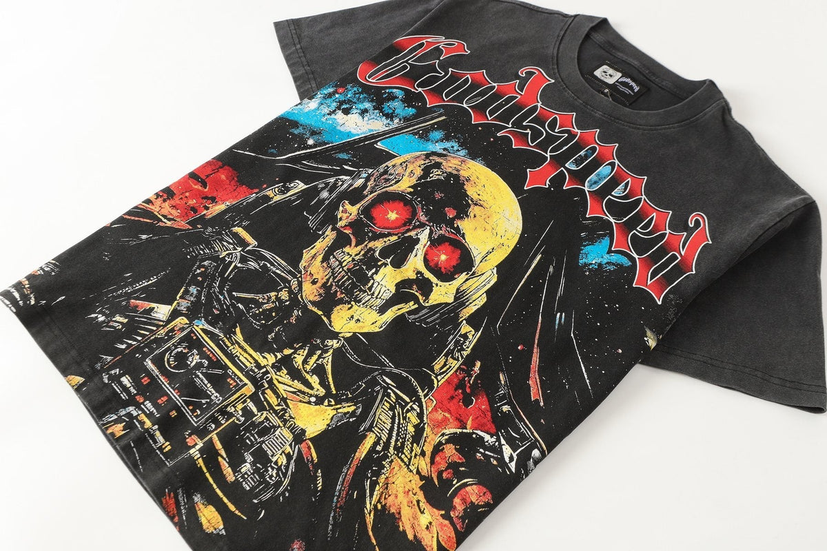 Godspeed Skull & City Back Graphic T-Shirt ¡ª front