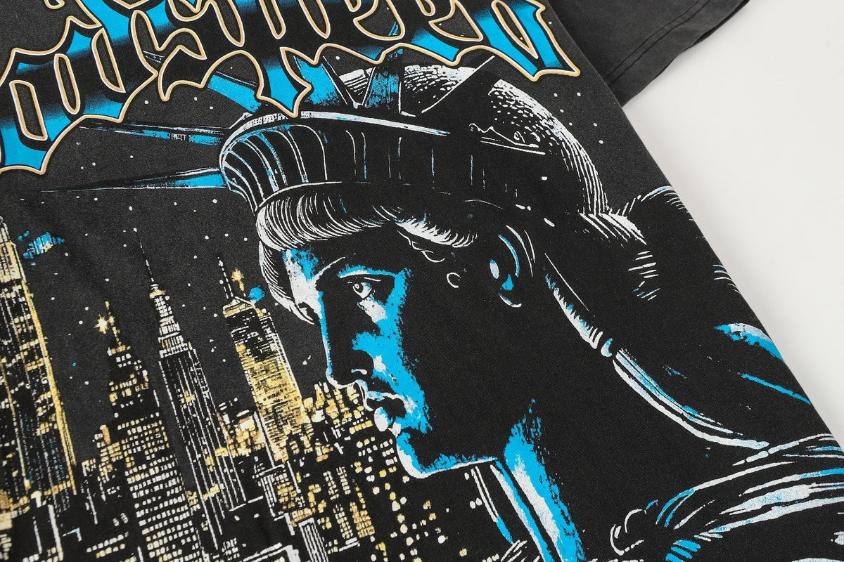 Godspeed Scary Nights Statue of Liberty Graphic T-Shirt ¡ª detail