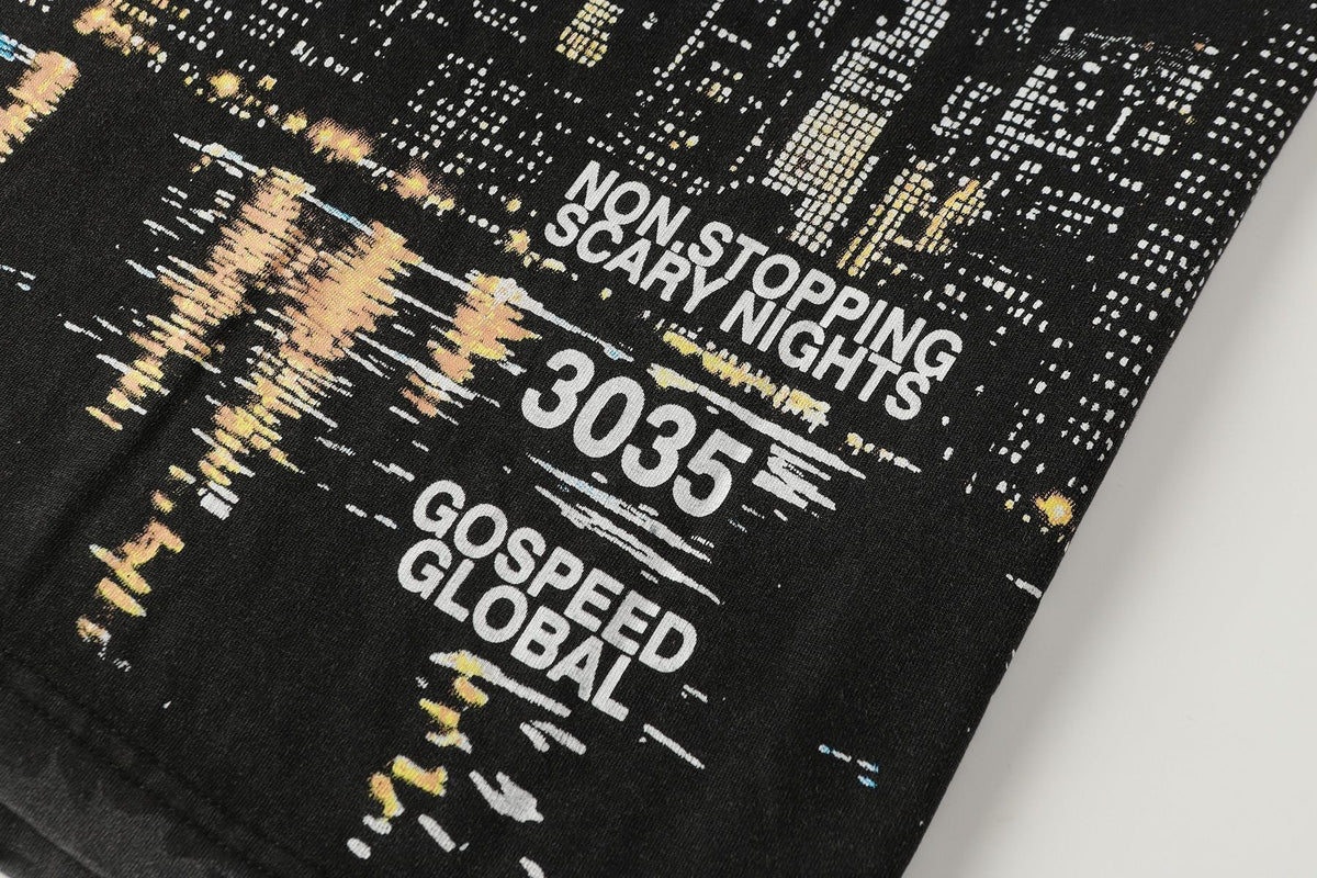 Godspeed Scary Nights Statue of Liberty Graphic T-Shirt ¡ª detail