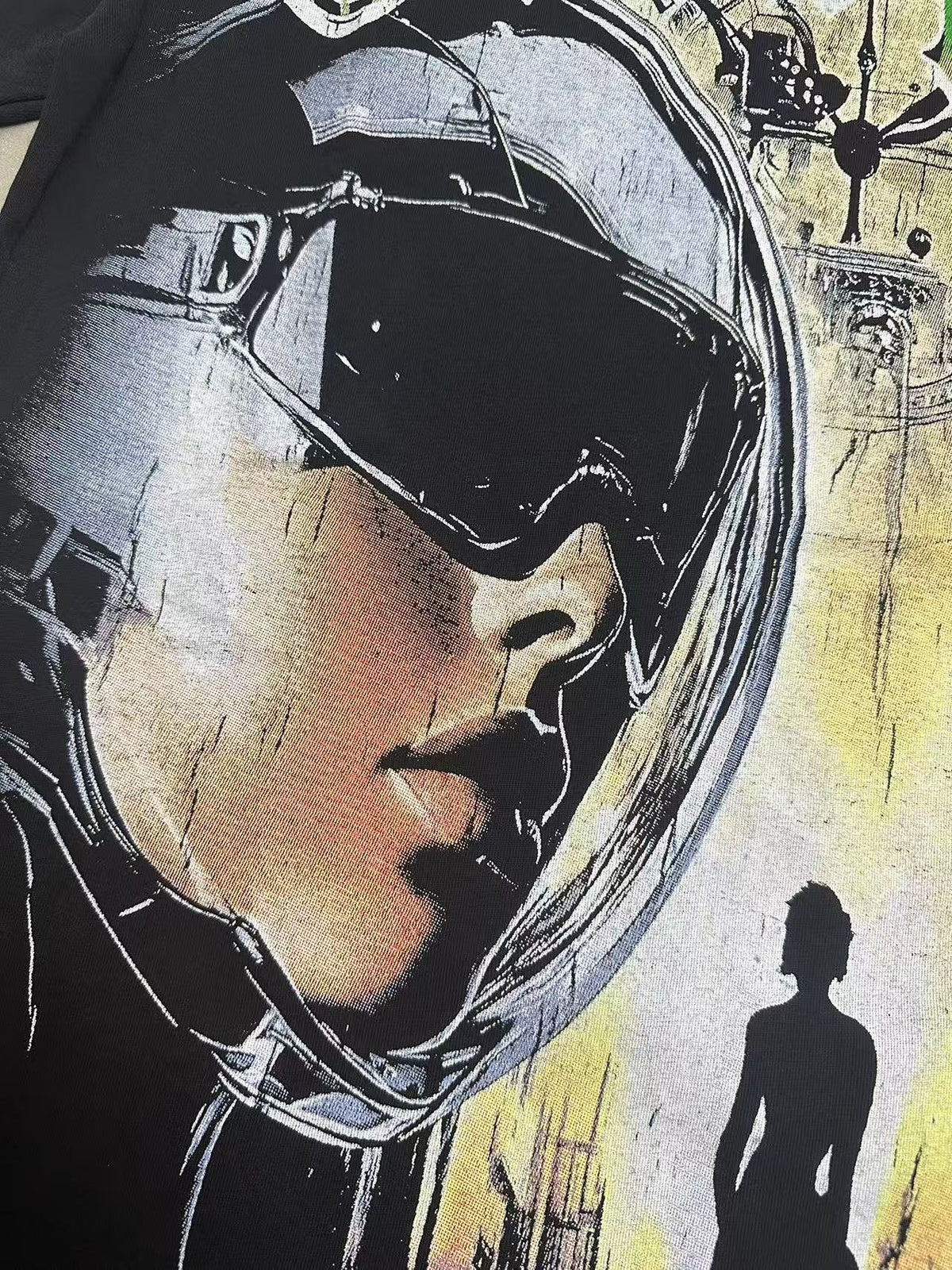Godspeed Fortuna Astronaut Graphic T-Shirt - Black ¡ª detail