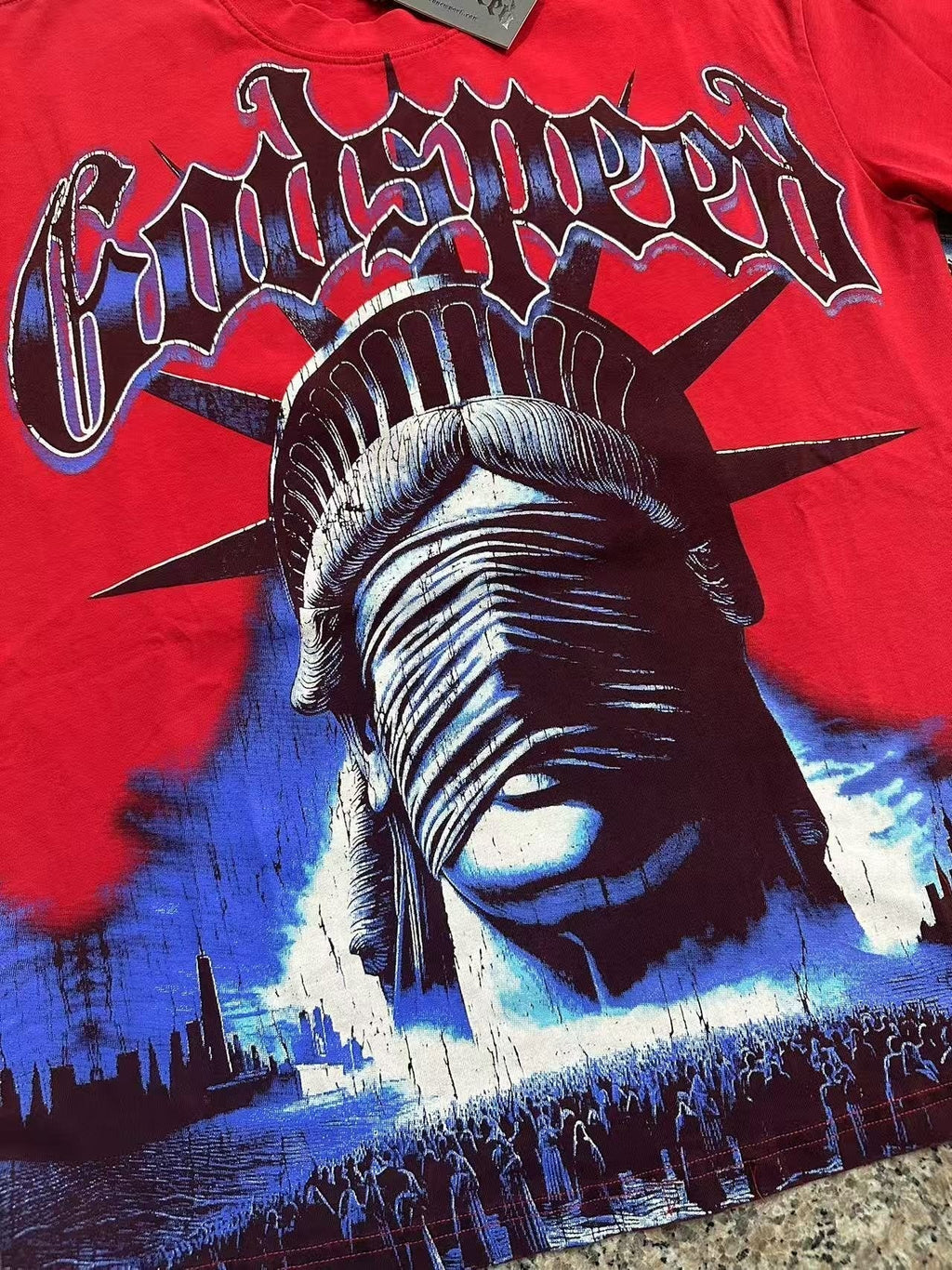 Godspeed Worship Ritual Washed Graphic T-Shirt ¡ª detail