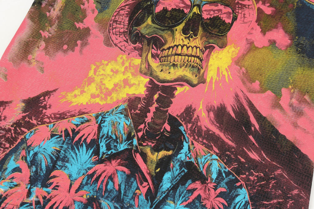 Godspeed Washed Black Skull Graphic T-Shirt ¡ª detail