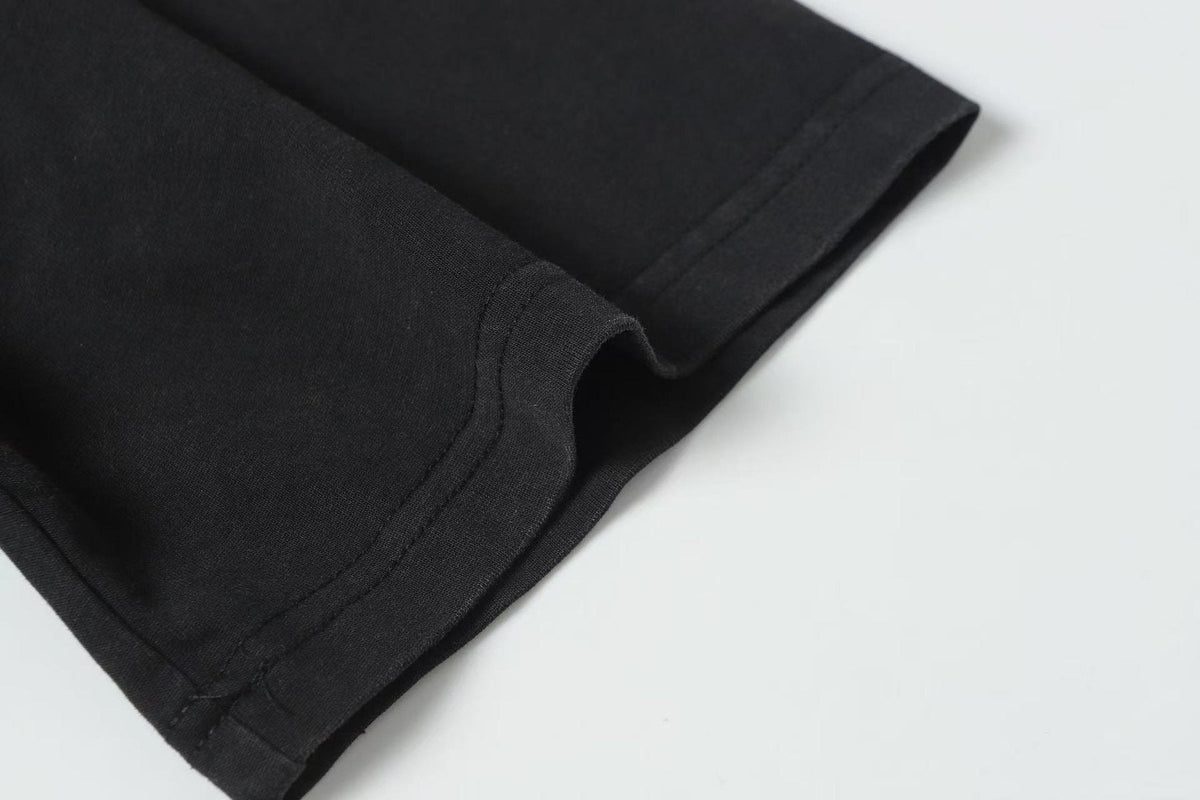 Godspeed Washed Black Motorcycle Graphic T-Shirt ¡ª fabric_closeup