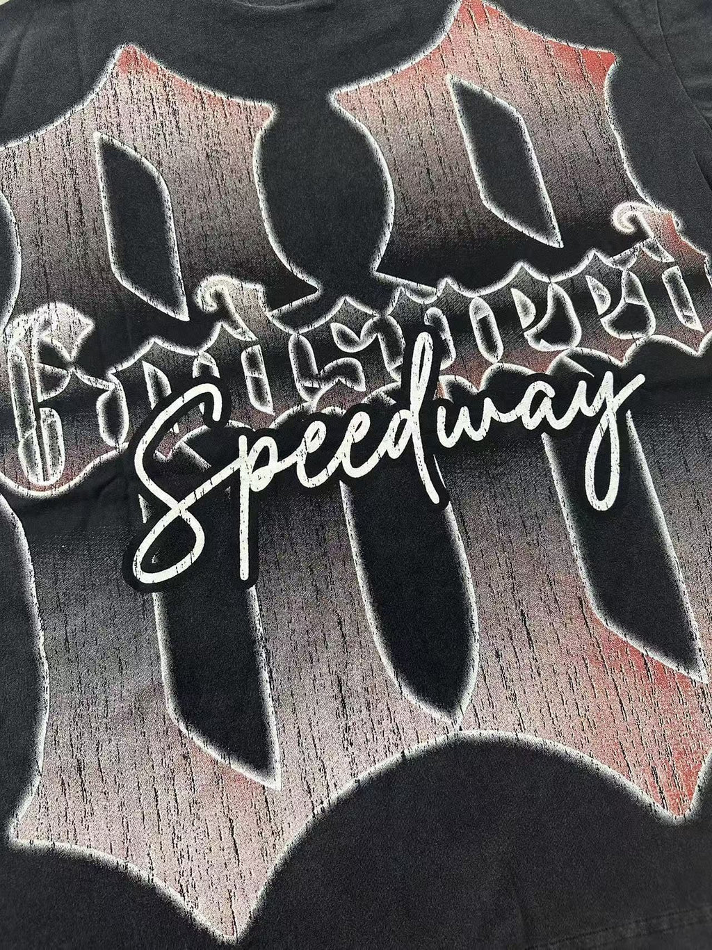 Godspeed Racing Team Washed Black Graphic T-Shirt ¡ª detail