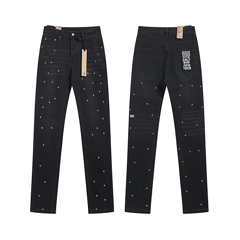 Ksubi Black Cross Embroidered Slim Tapered Jeans ¡ª hero