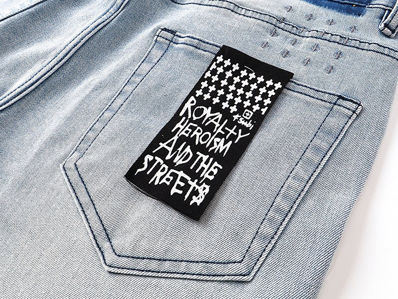 Ksubi Distressed Light Wash Slim Tapered Jeans ¡ª detail