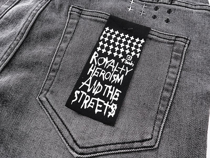 Ksubi Royalty Heroism Gray Wash Slim Jeans ¡ª detail