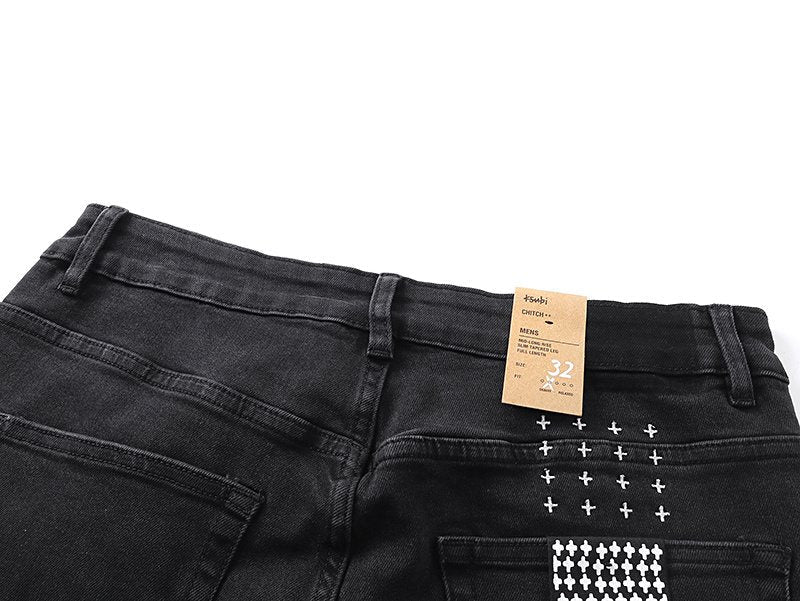 Ksubi Black Slim Tapered Graphic Jeans ¡ª detail