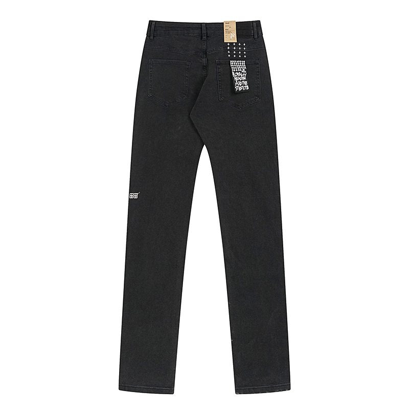 Ksubi Black Slim Tapered Graphic Jeans ¡ª back