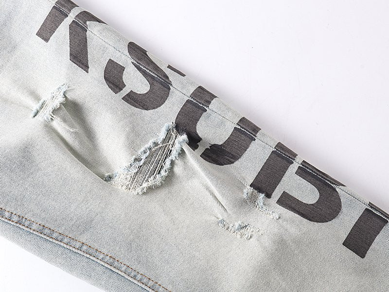 Ksubi Royalty Heroism Light Blue Slim Tapered Jeans ¡ª detail