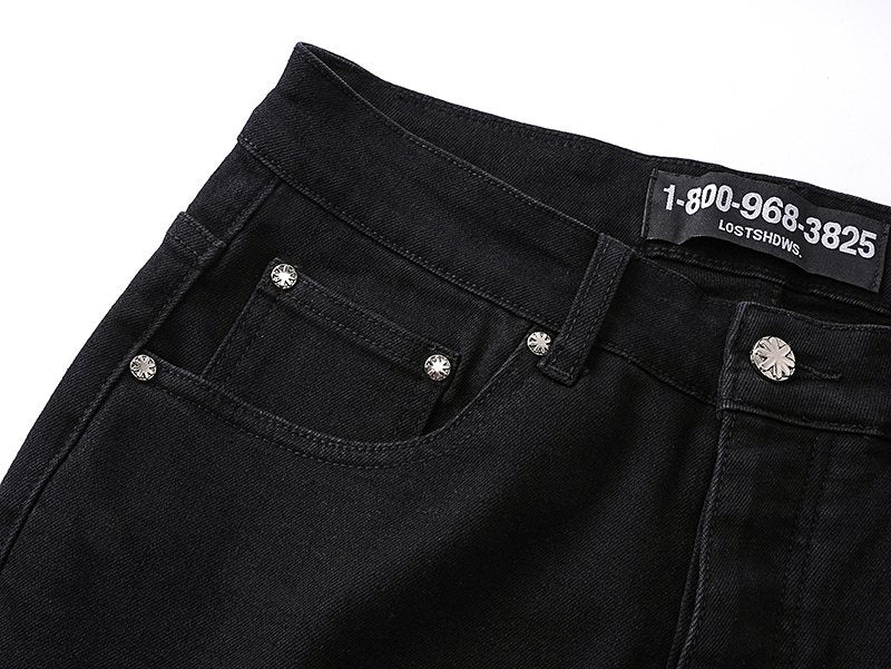 LOSTSHDWS Black Flared Jeans with Floral Embroidery ¡ª detail