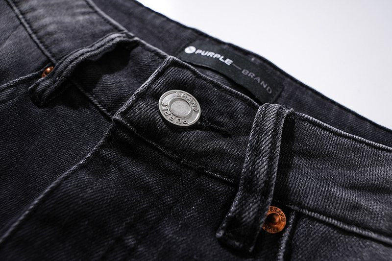 Purple Brand Washed Black Distressed Jeans ¡ª detail