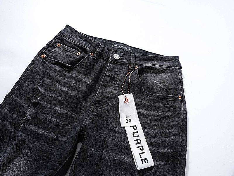 Purple Brand Distressed Black Washed Jeans ¡ª detail