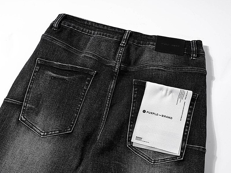 Purple Brand Black Washed Distressed Jeans ¡ª detail