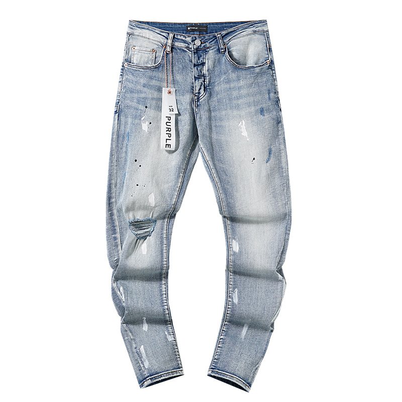 Purple Brand Light Blue Distressed Paint Splatter Jeans ¡ª hero