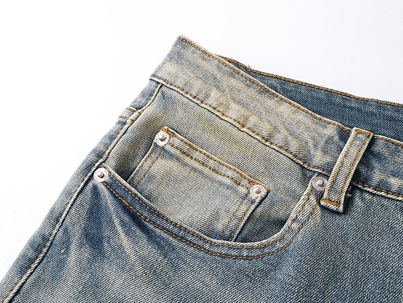 Purple Brand Light Blue Distressed Flared Jeans ¡ª detail